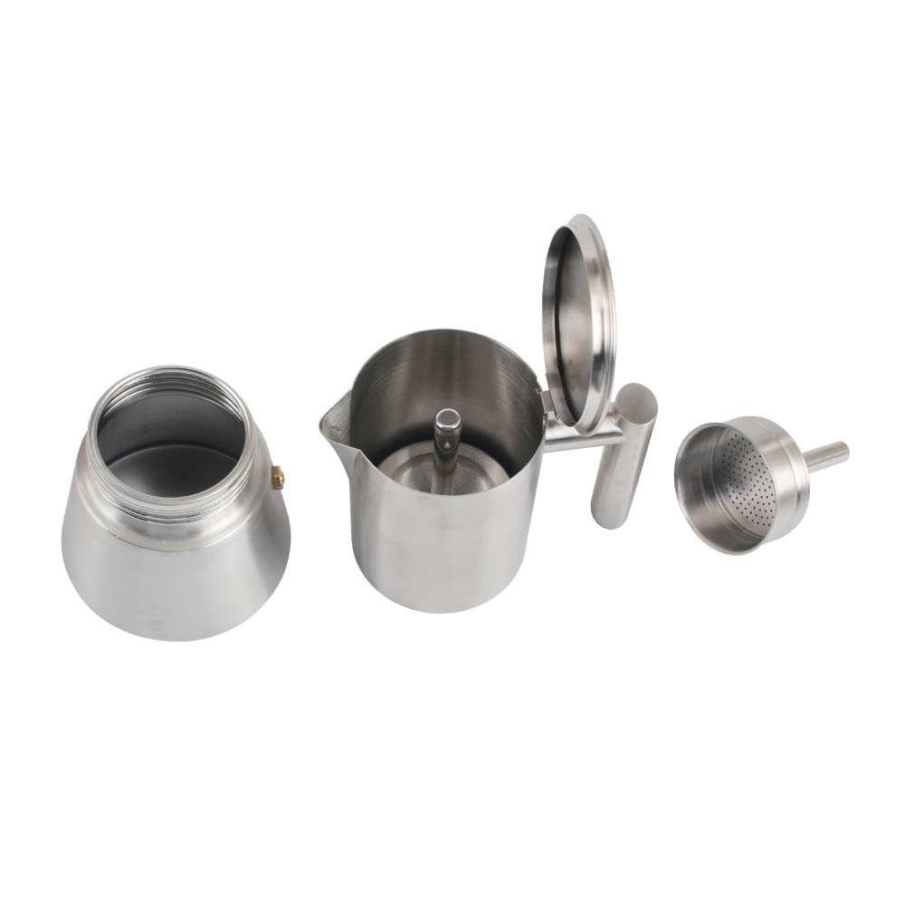 Matt Finish Stainless Steel Moka Pot — product information