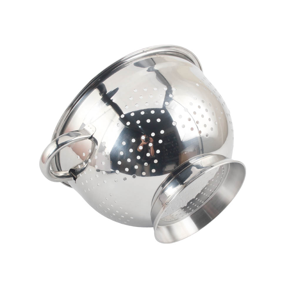Premium Stainless Steel Colander, Pasta Strainer With Handle — 3