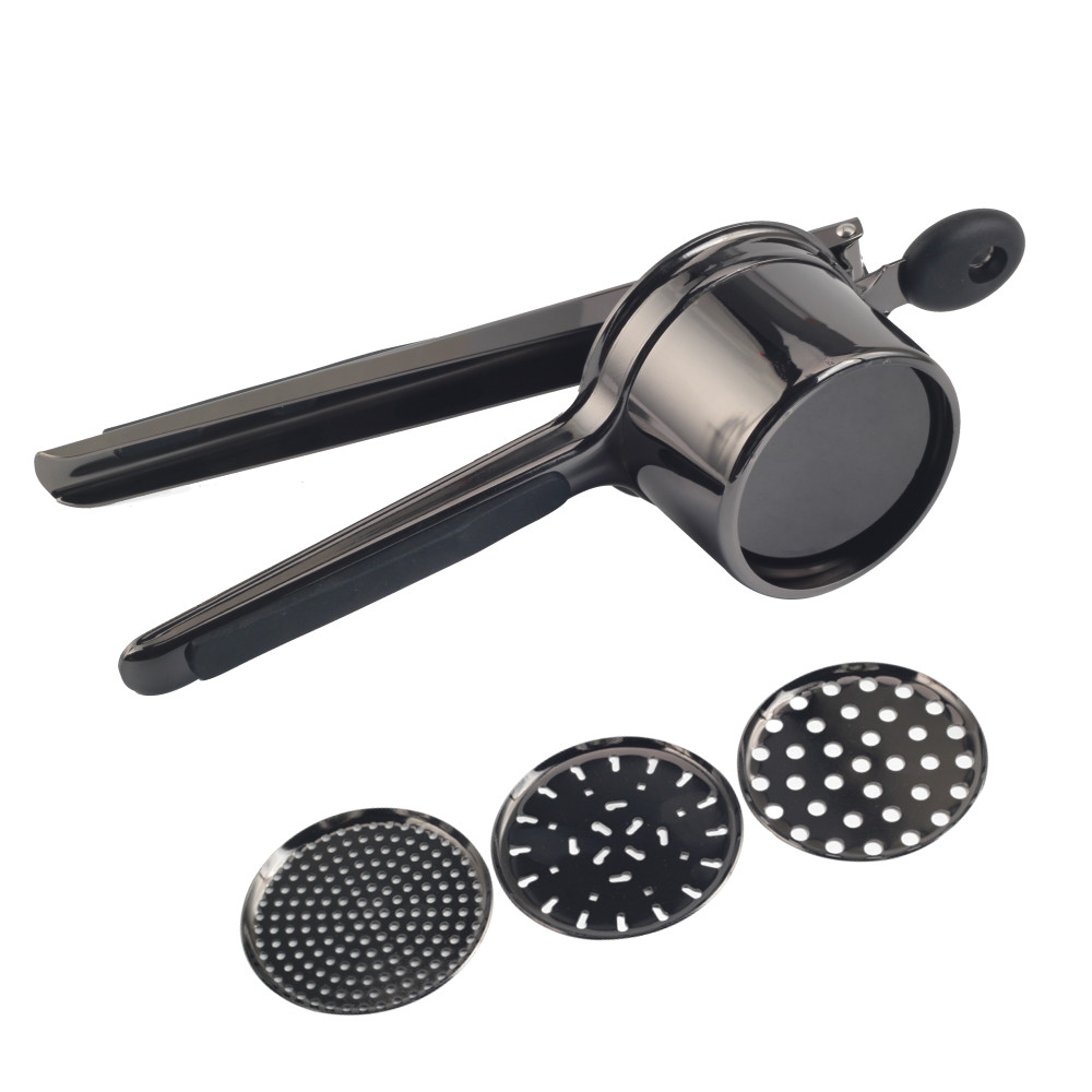 Potato Ricer, Stainless Steel Potato Ricer, Comes With 3 Discs And Non-Slip Silicone Handles — 3