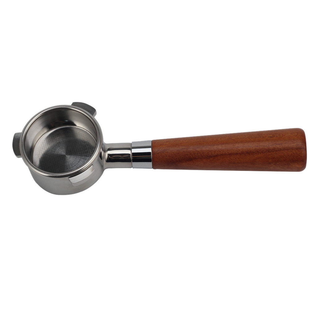 Stainless Steel Portafilter With Solid Wood Handle — 2