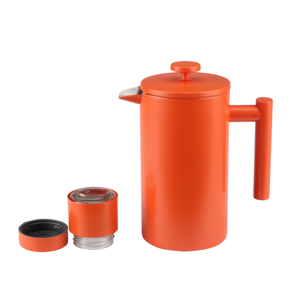 Double Walled Insulated Coffee & Tea Brewer Pot & Maker With Small Jar — 4