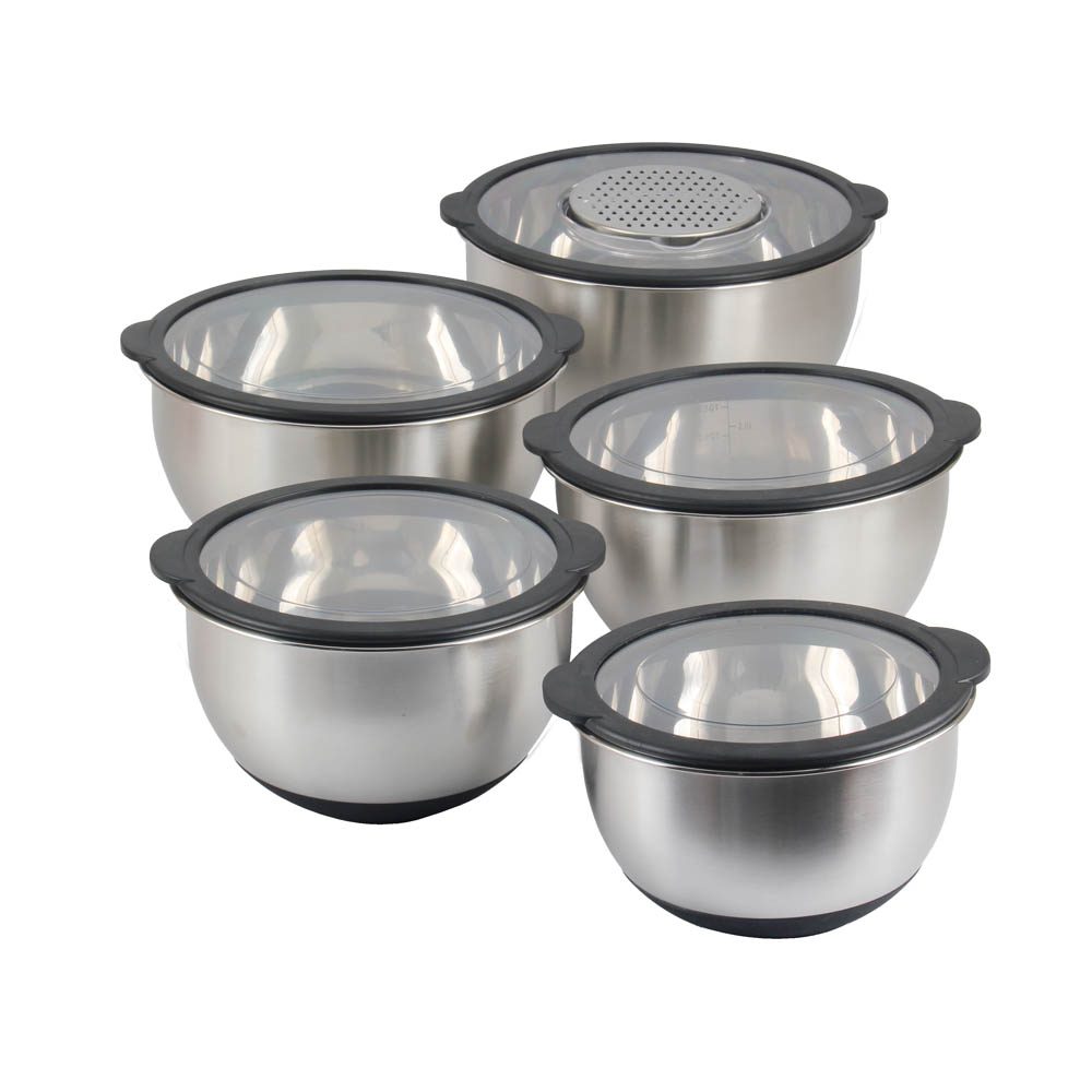 5 Sizes Stainless Steel Mixing Bowl Set — product information