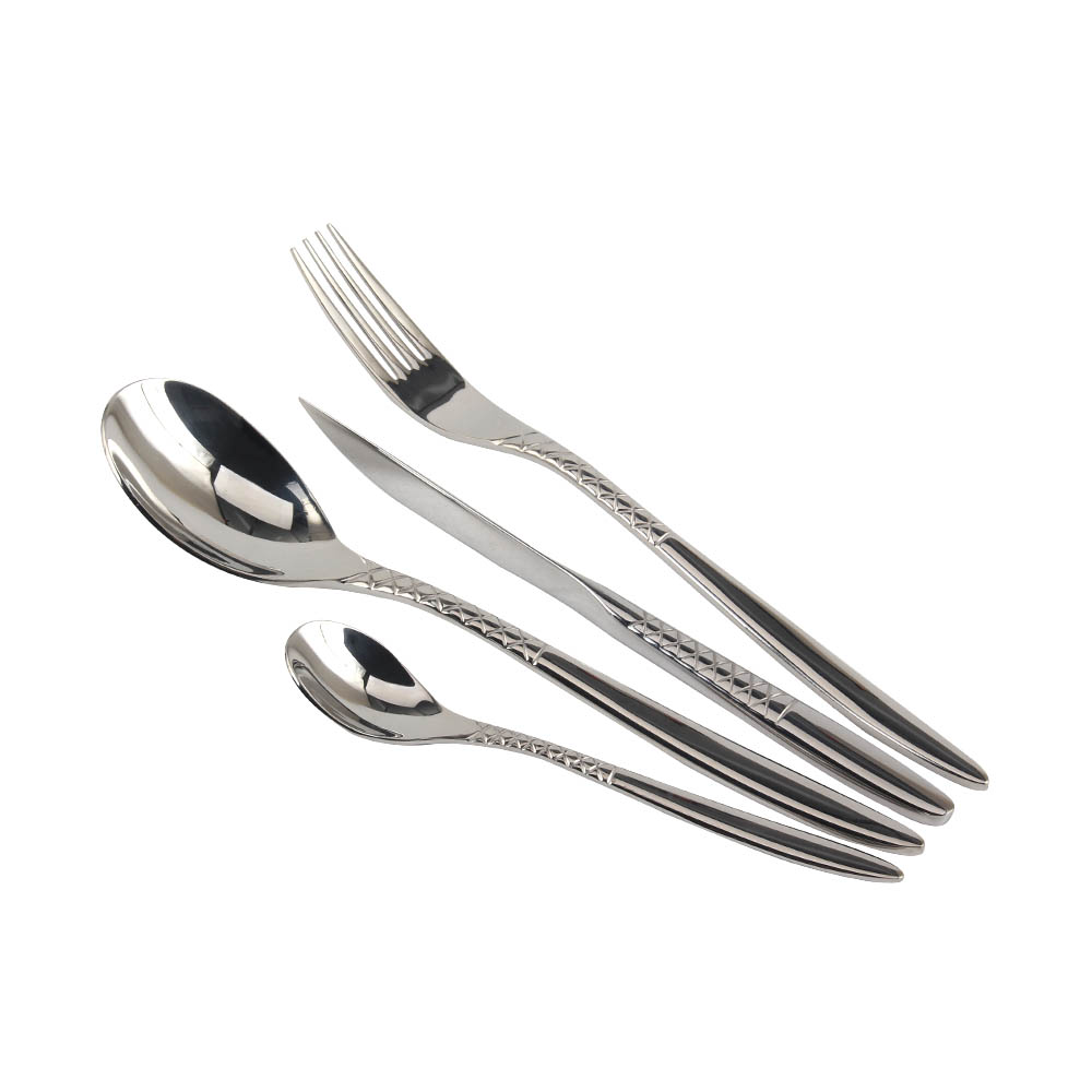 Stainless Steel Flatware Set, Mirror Polished Cutlery Set Utensil Set, Tableware Include Forks Spoons Knives for Home Restaurant, Beaded Handle — 9