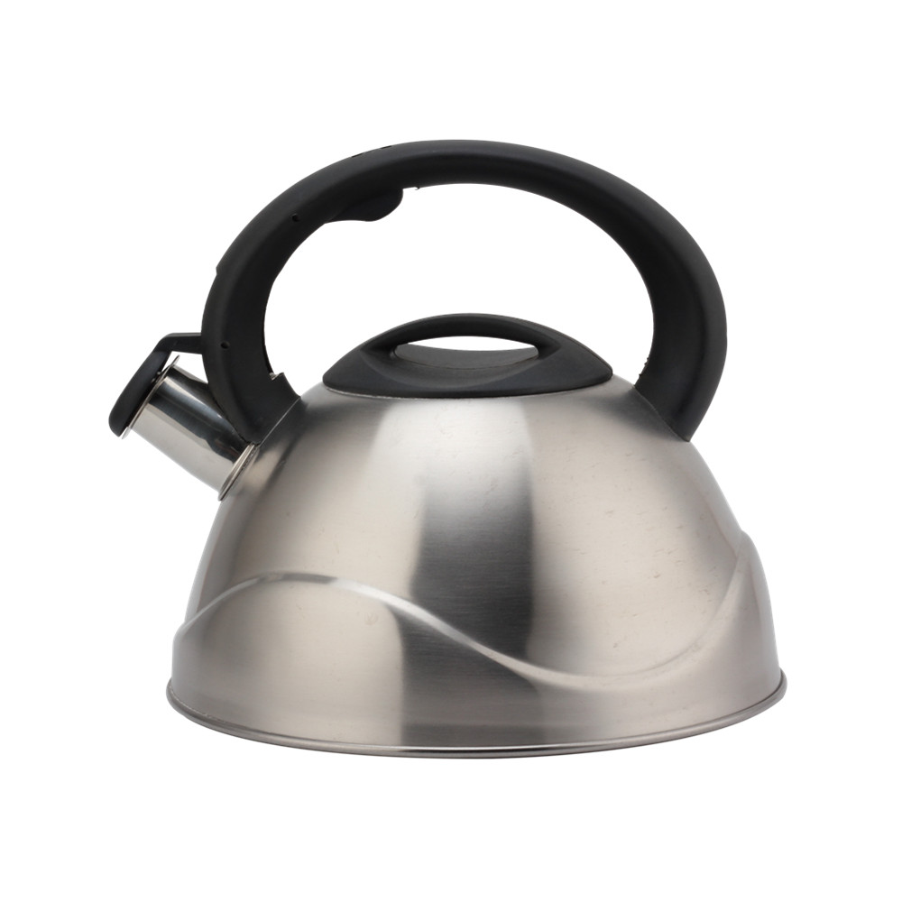 Stainless Steel Whistling Kettle, Ergonomic Handle, Silver Color — product information