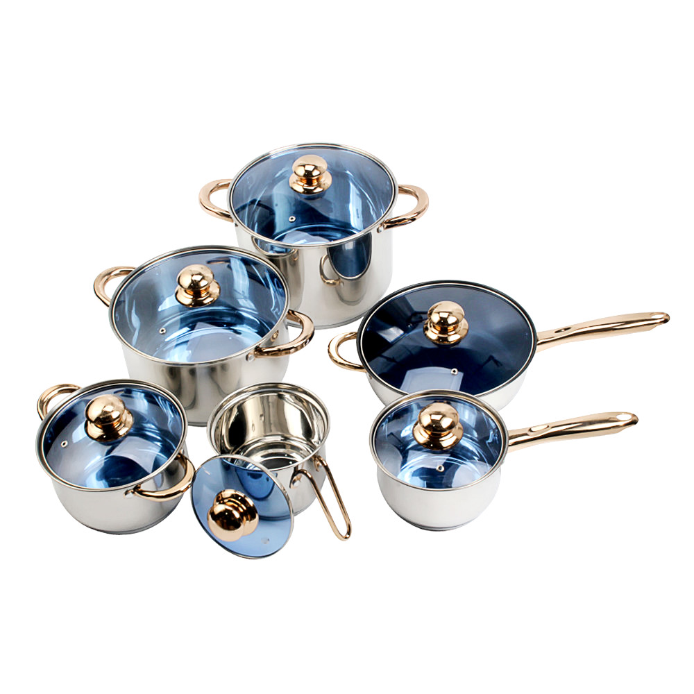 Stainless Steel Cookware Sets 12-Piece — 6