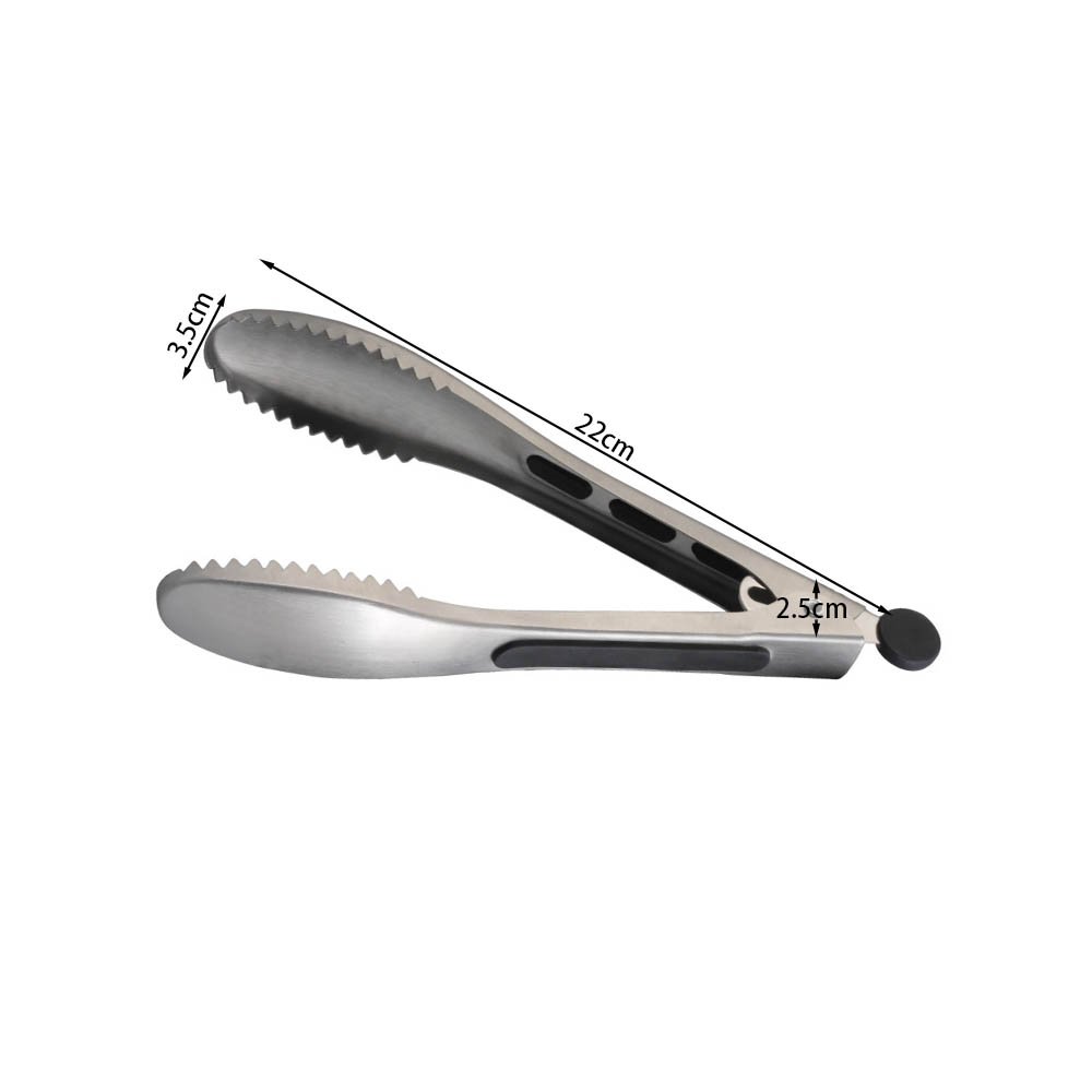 Stainless Steel Ice Tongs for Cocktails, Handle With Silicone, Bar Tools, Dishwasher Safe Serving Tools — product information