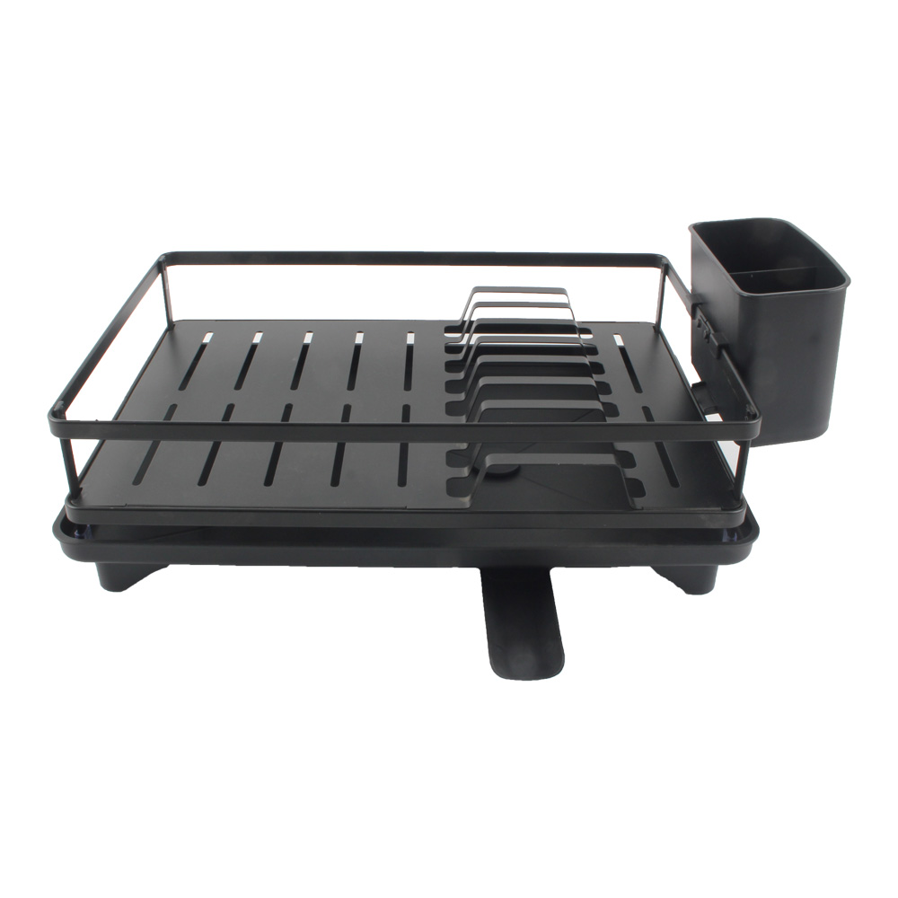 Dish Rack With Drainboard, Rustproof Dish Drainer With Utensil Holder for Sink — 5