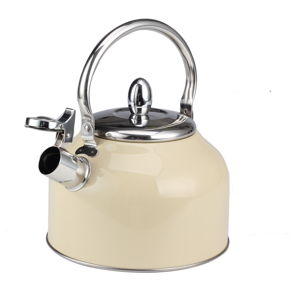 Stainless Steel Whistling Tea Kettle for Kitchen Camping Picnic Beige — 3