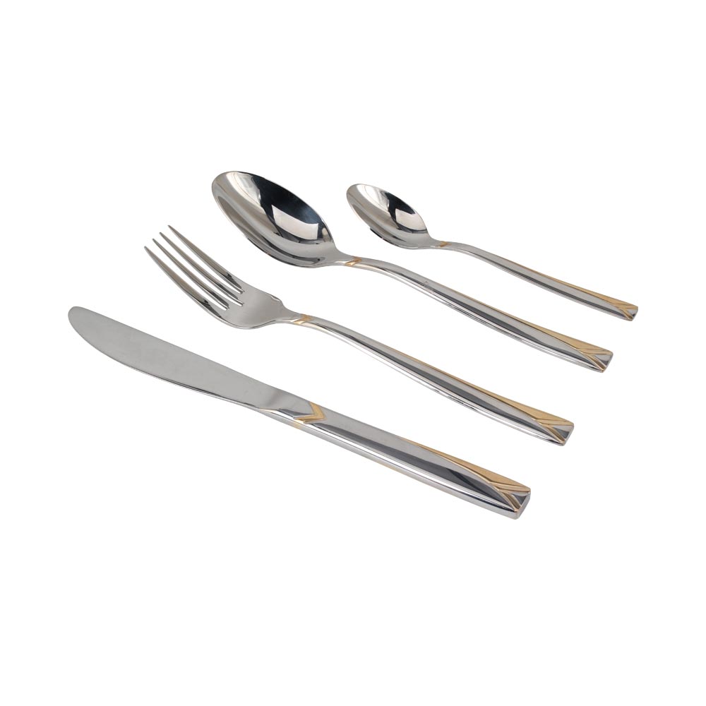 Stainless Steel Flatware Set, (65, Gold Accent) — 3