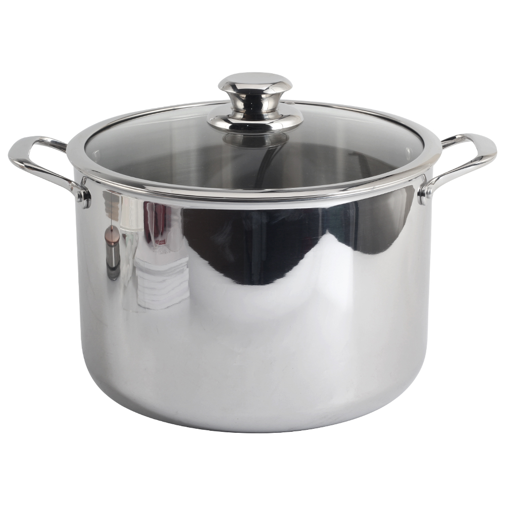 Stainless Steel Tri-Ply Stockpot With Lid, Induction, Oven, Gas And Dishwasher Safe