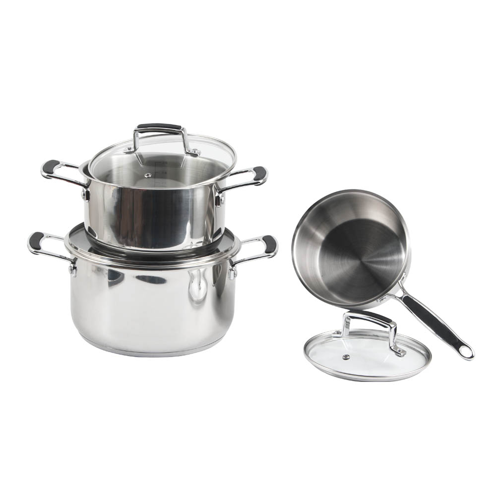 Stainless Steel Soup Pots Set — 6