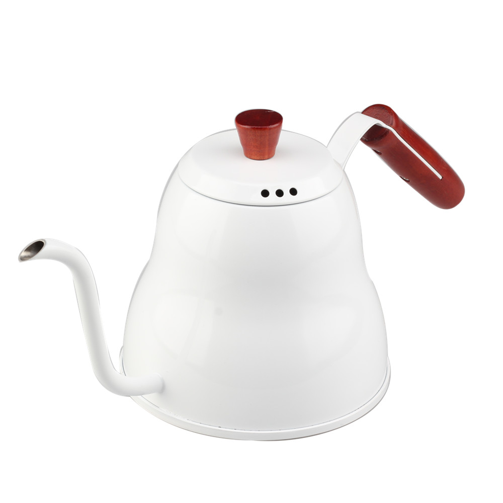 White Stovetop Tea Kettle 40 Oz 1200ml Gooseneck Kettle Teapot — 3