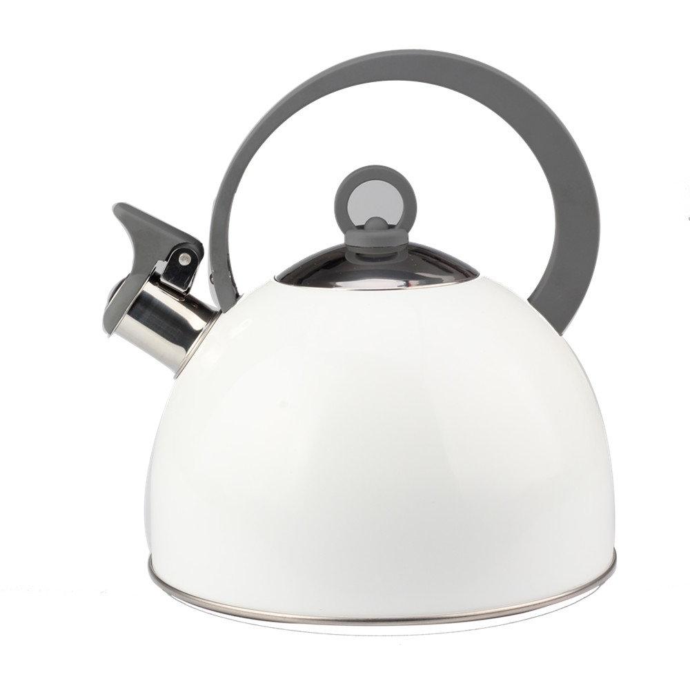 Classic Stainless Steel Whistling Tea Kettle (White) — 3