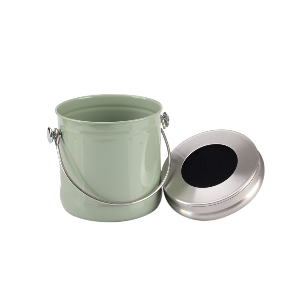 Mini 0.8 Gallon Stainless Steel Compost Bin With Lid, with Innovative Dual Filter Technology — product information