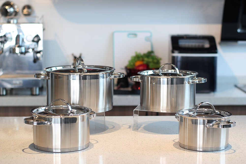 8pcs Stainless Stock Pot With Stainless Steel Lid — 5