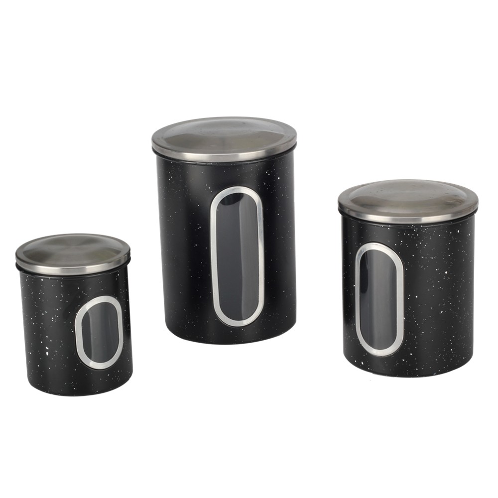 Airtight Stainless Steel Canisters Sets for The Kitchen With See Window — product information