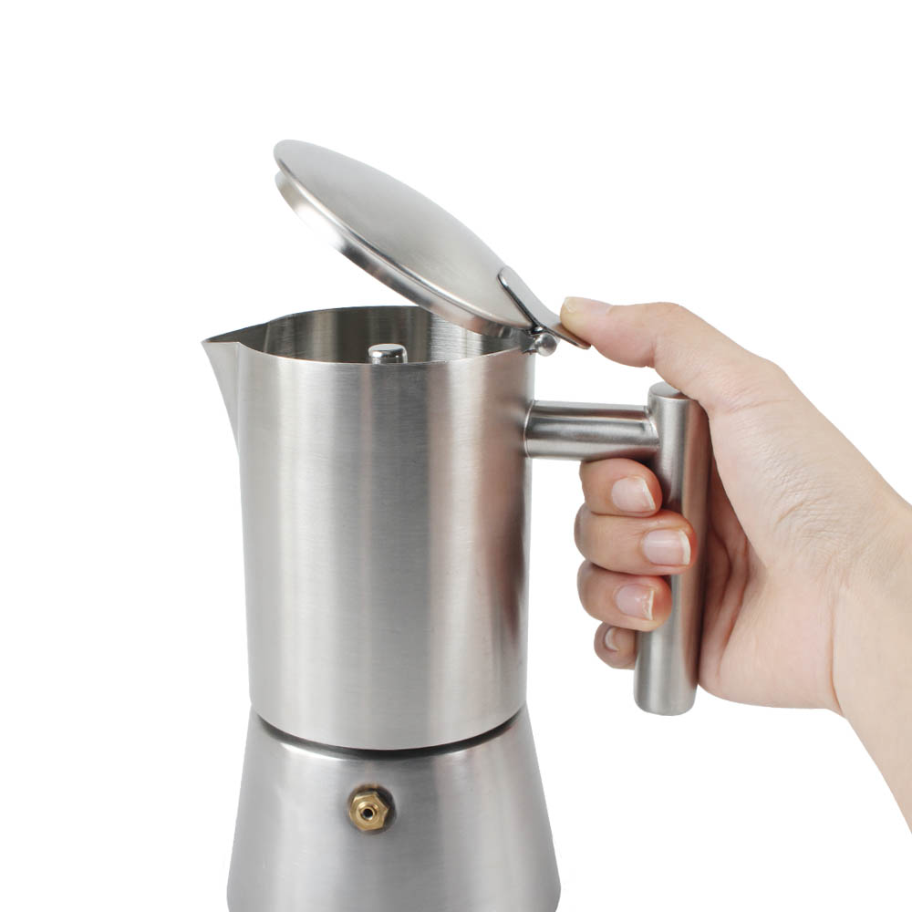 Matt Finish Stainless Steel Moka Pot — 8