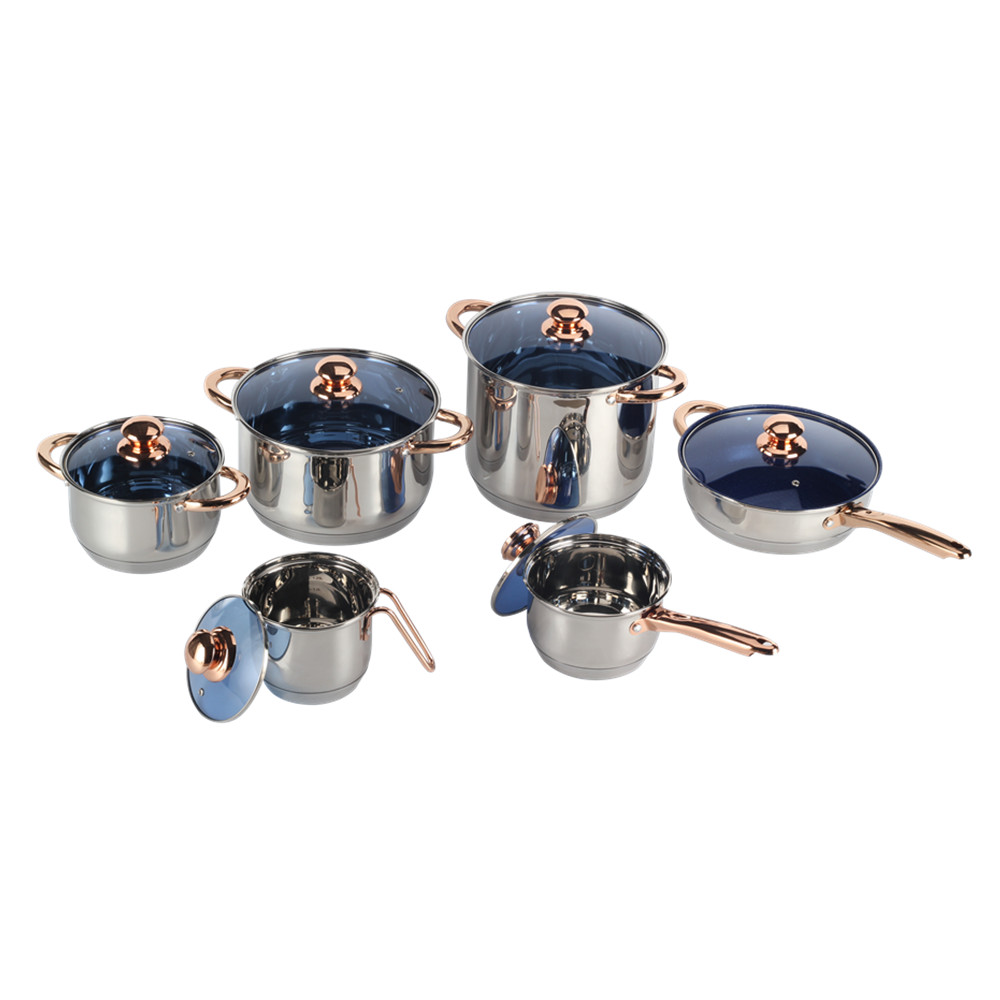 12pcs Non-Stick Cookware Setwith Golden Handle — 3