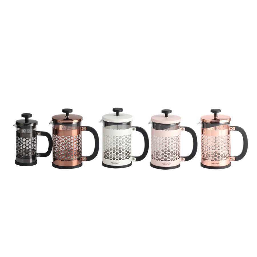 Stainless Steel Plunger System Heat Resistant Glass Coffee Press — 3