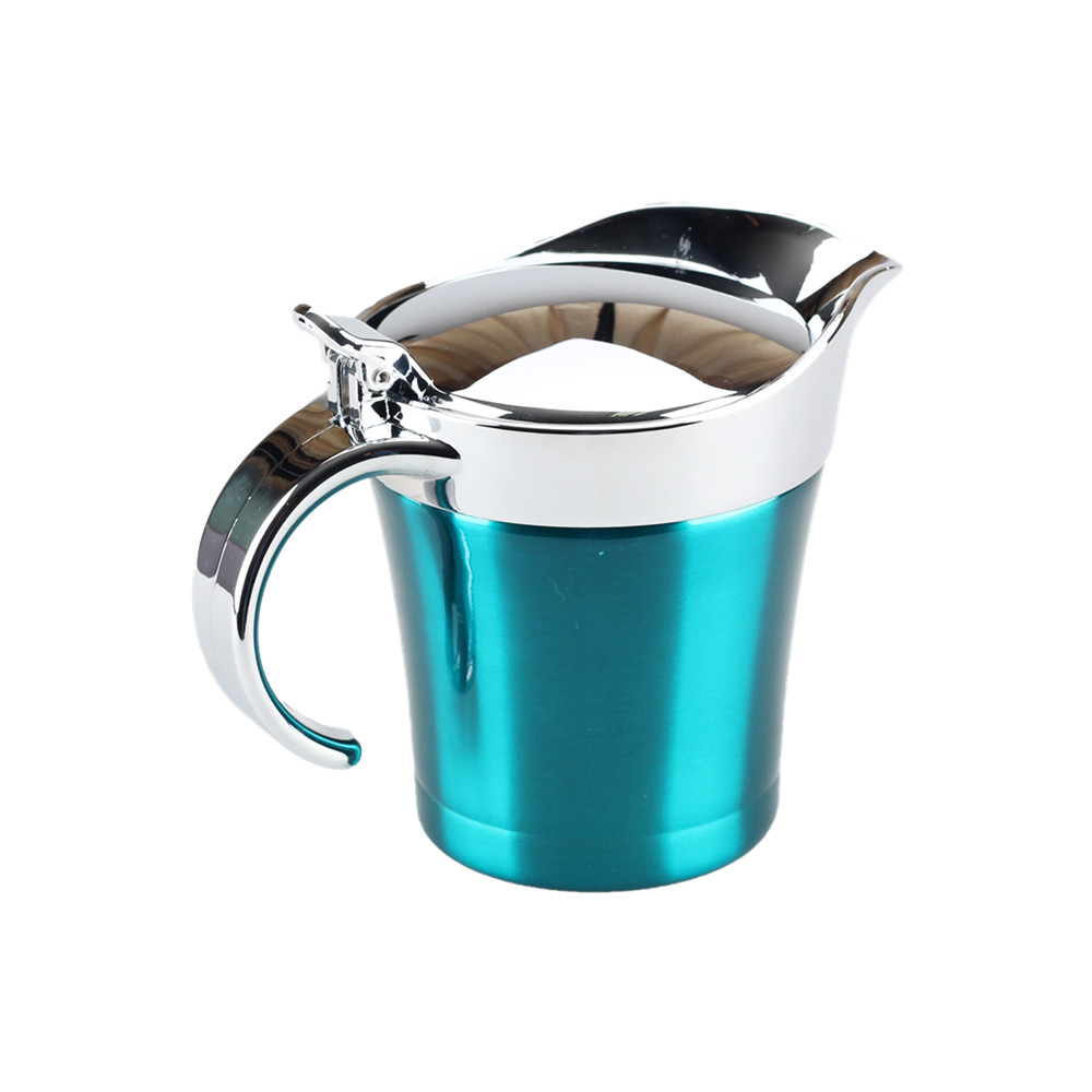 Stainless-Steel Double Insulated Gravy Boat - Sauce Jug With Hinged Lid — 4