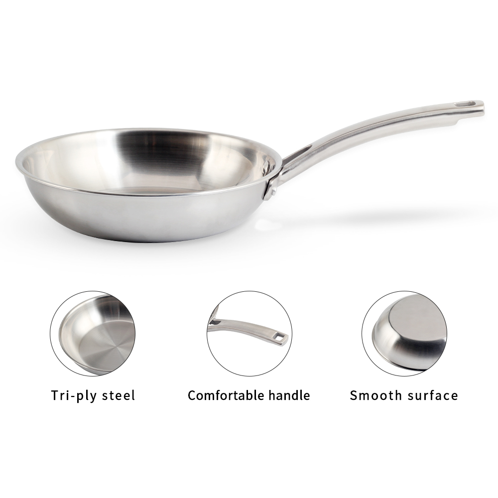 8\" & 10\" Tri-Ply Stainless Steel Frying Pan — 6