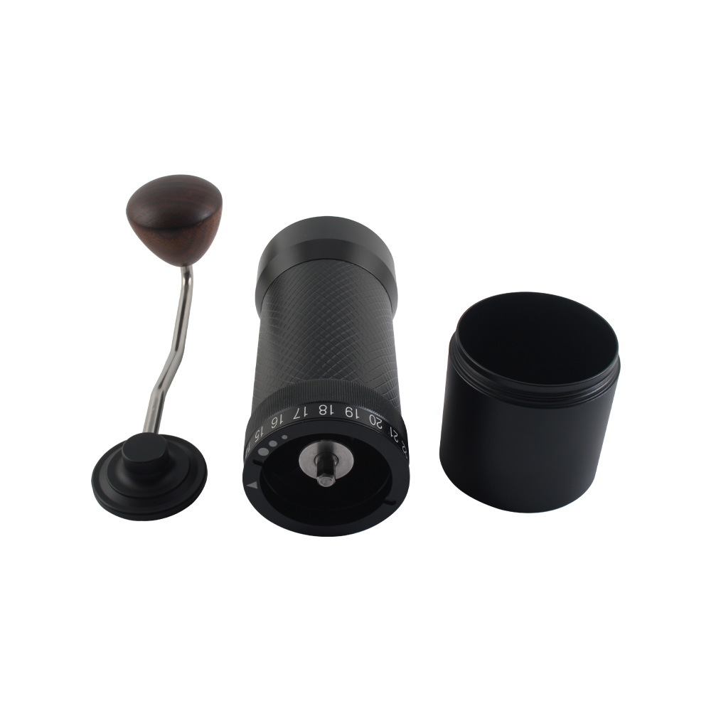 Manual Coffee Grinder With Stainless Steel Burr, External Adjustable Design, Black Color — product information