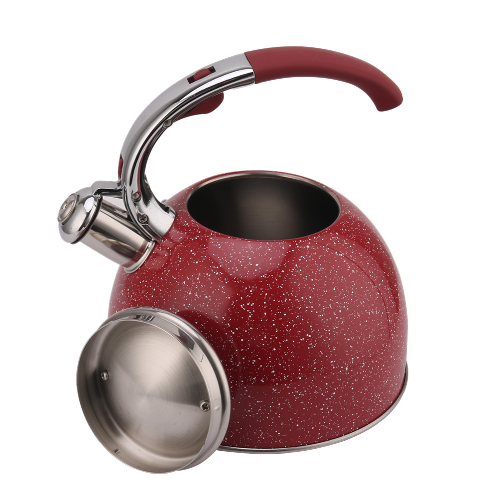 3 Litre Capacity Stainless Steel Whistling Tea Kettle-Red — 4