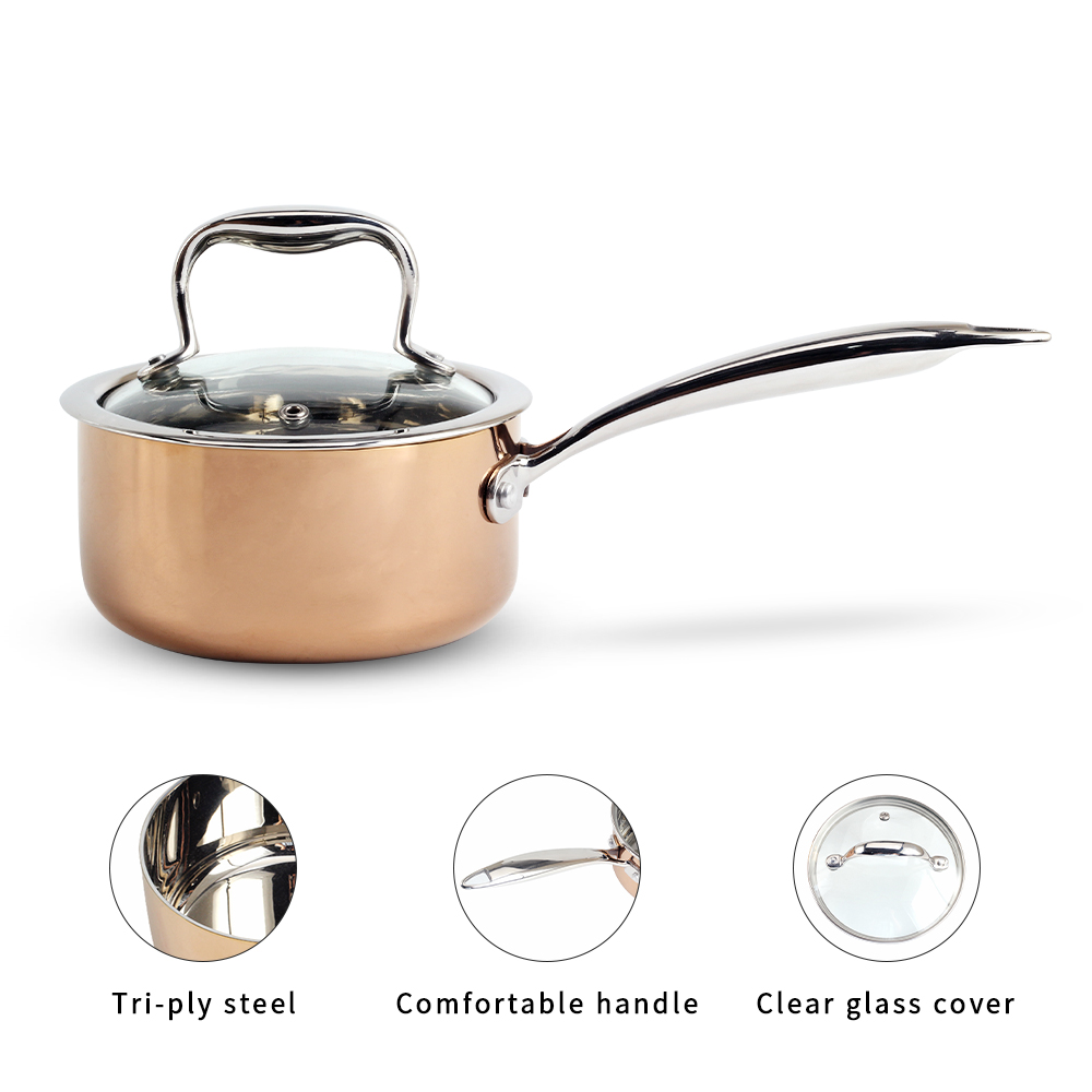 Whole Tri-Ply Copper Pots And Pans Set — 4