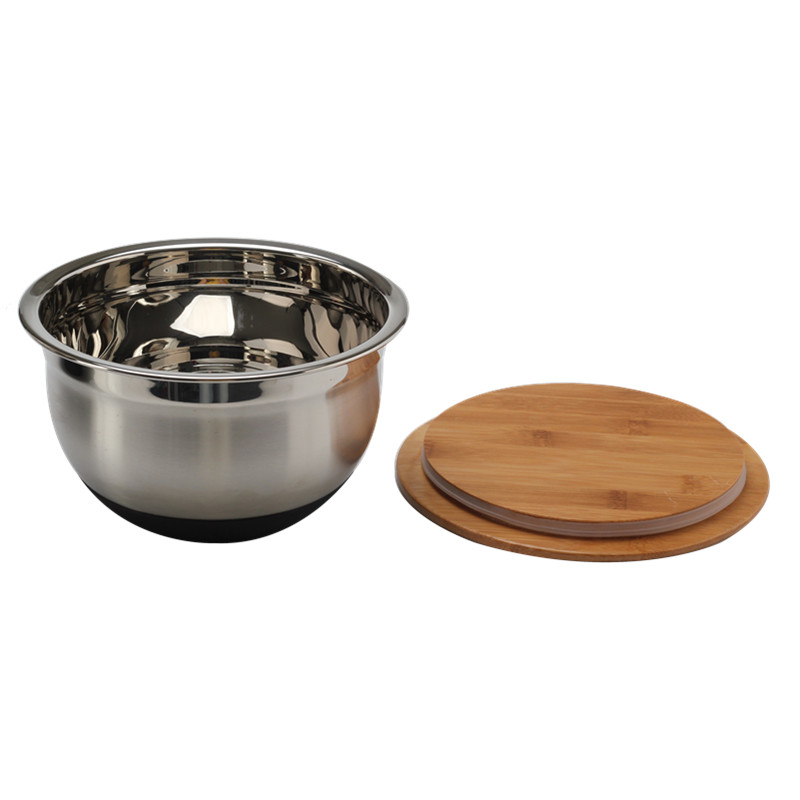 Mixing Bowls With Lids, Bowl Set With Wooden Lids, Set Of 3 — product information