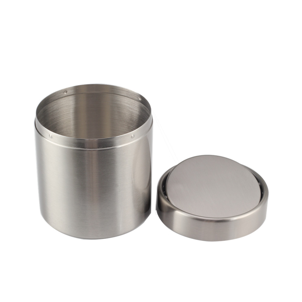 Mini Trash Can With Lid, Desktop Small Stainless Steel Trash Can — 2