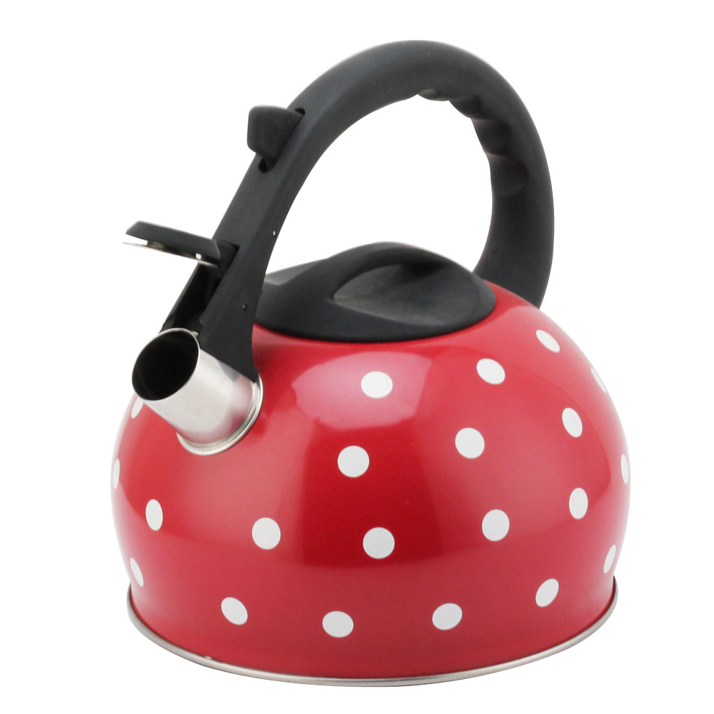 Stainless Steel Tea Kettle With Whistling Sound-Red — product information