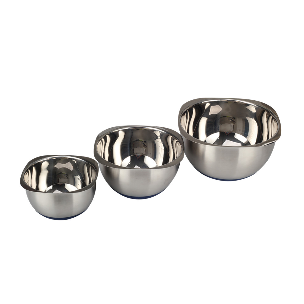 Stainless Steel Square Mixing Bowls, Food Storage Bowl Set — 3