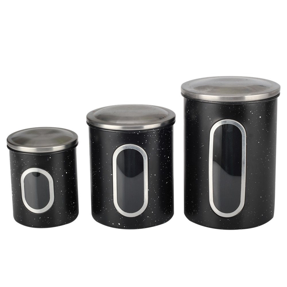 Airtight Stainless Steel Canisters Sets for The Kitchen With See Window — product information