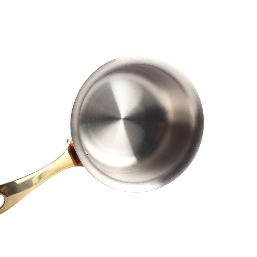 Tri-Ply Stainless Steel Mini Sauce Pot With Golden Handle — 4