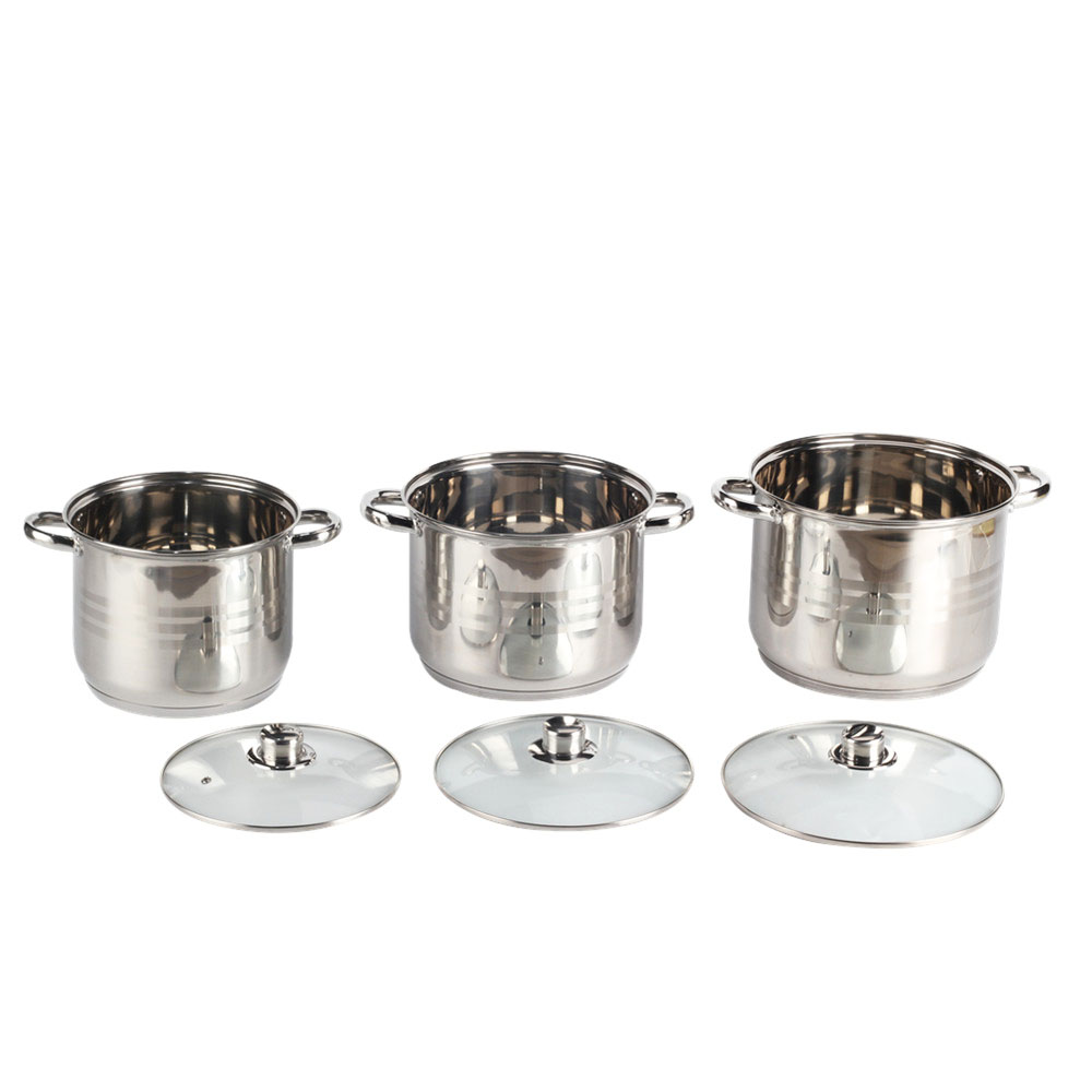 3pcs Stainless Steel Stock Pot — 6