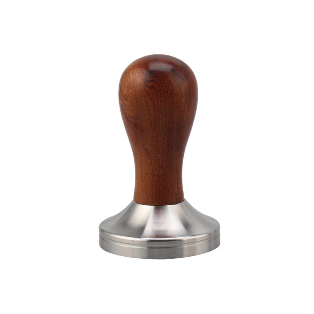 Stainless Steel Espresso Press With Wood Handle for Coffee Grounds — product information