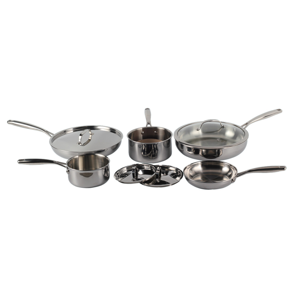 Whole-Clad Tri-Ply Stainless Steel Cookware Set — 5