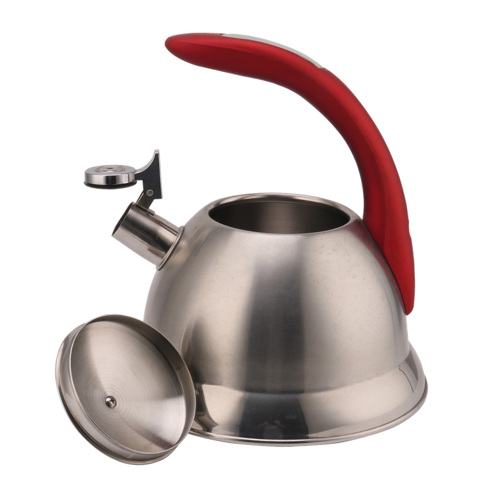 3 Litre Capacity Stainless Steel Whistling Tea Kettle-Red Handle — 6