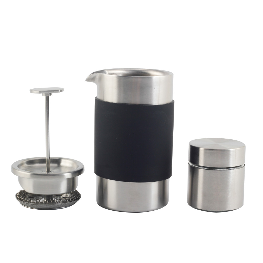 Portable Stainless Steel Coffee Press With Small Jar — 3