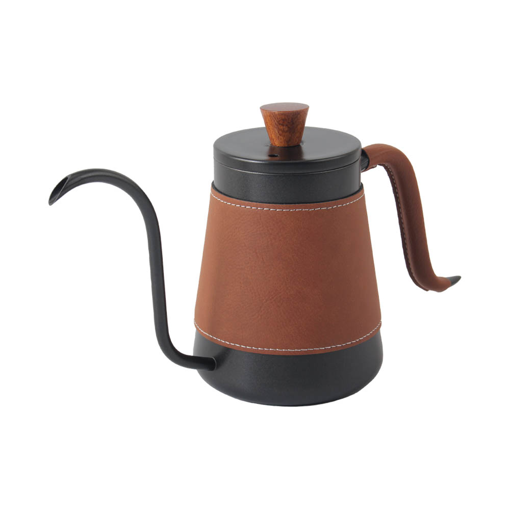 Pour Over Coffee Kettle With Gooseneck And Leather Cover — 7