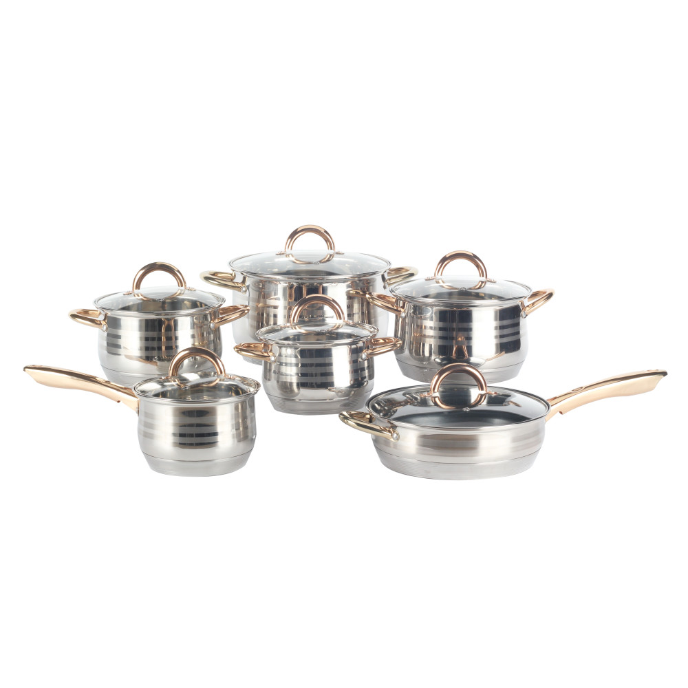 Stainless Steel Cookware With Golden Handle — 2