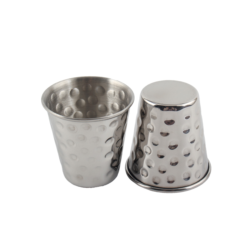 Stainless Steel Espresso Cups, Hammer Pattern Coffee Cups — 6