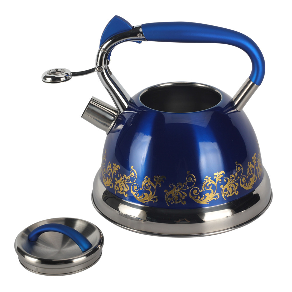 S/S Whistling Tea Kettle Blue — 5