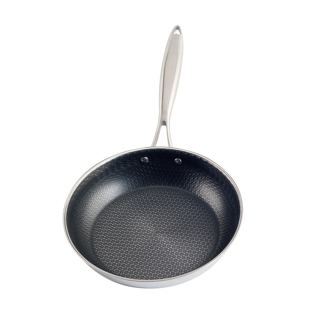 8 Inch Honeycomb Coatings Stainless Steel Frying Pan — 5