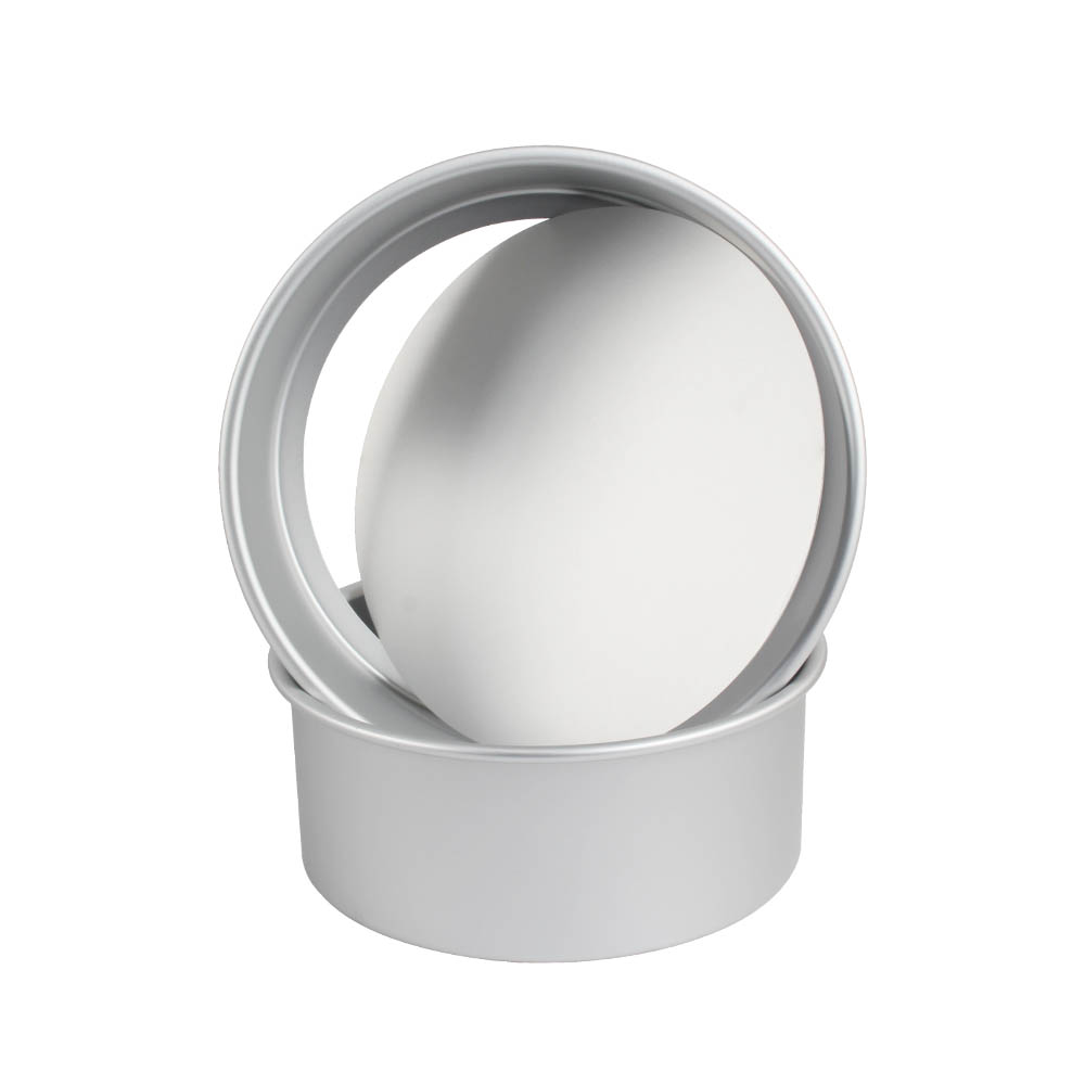Round Cake Pan Set - 4\" 6\" 8\" Aluminium Cake Pans with Removable Base Round Cake Baking Pans for Wedding Birthday Party — 4