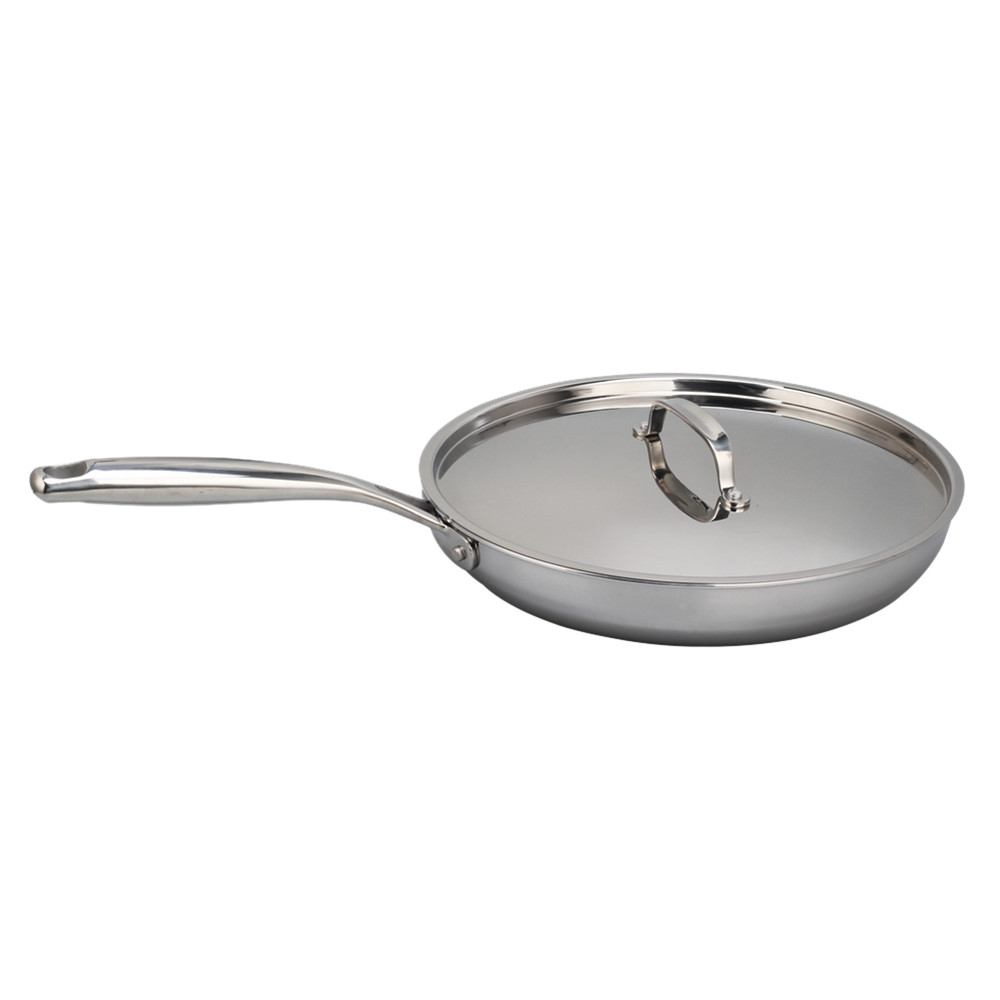 Stainless Steel Tri-Ply Frying Pan With Ss Lid — 6