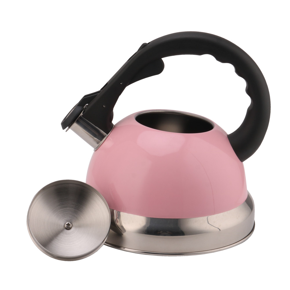 Stainless Steel Whistling Tea Kettle-Pink — product information