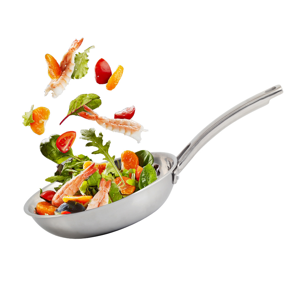 8\" & 10\" Tri-Ply Stainless Steel Frying Pan — product information