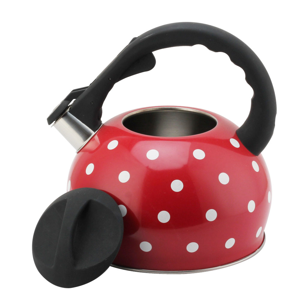 Stainless Steel Tea Kettle With Whistling Sound-Red — product information