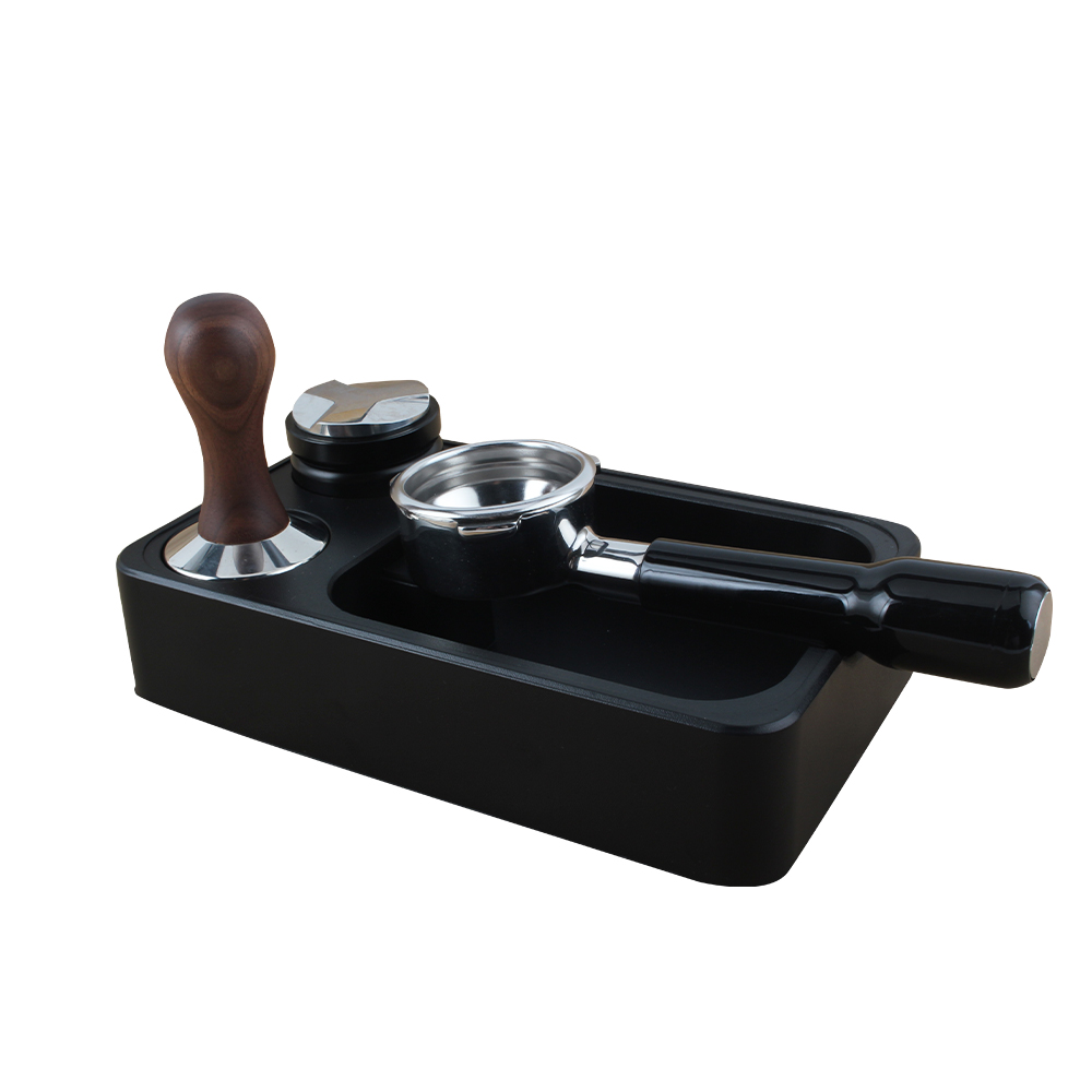 Espresso Tamping Stand Black Solid Holder, Espresso Coffee Organizer Box Fit — product information